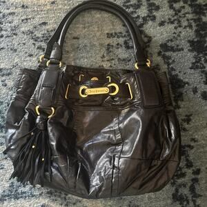 Black leather juicy couture handbag y2k